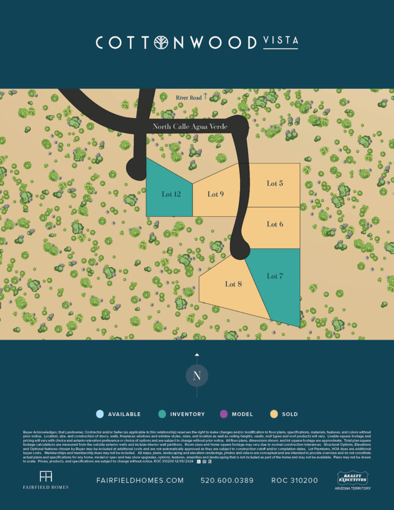 Map of Cottonwood Vista, showcasing the layout of the community, including residential areas.