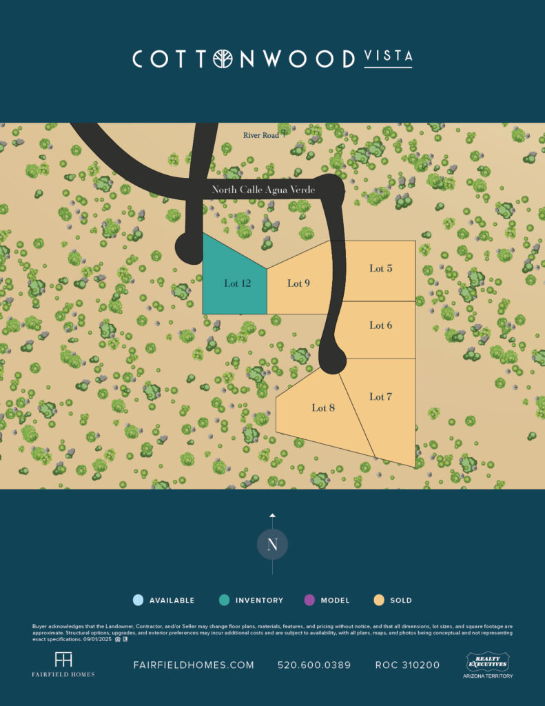 Map of Cottonwood Vista, showcasing the layout of the community, including residential areas.